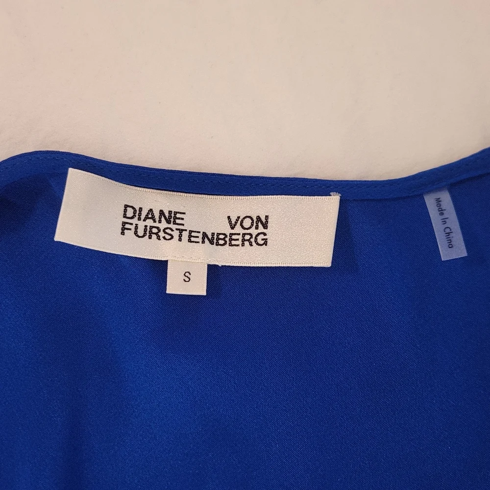 Diane Von Furstenberg DVF Blue Silk Wrap Dress Sz S - Picture 5 of 12